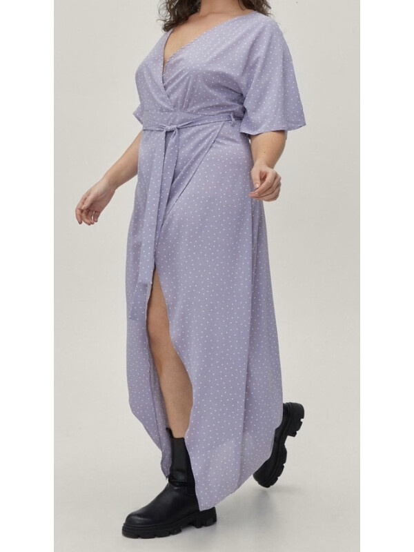 Rochie de mărime mare cu micropunct cu tiv despicat Nasty Gal 