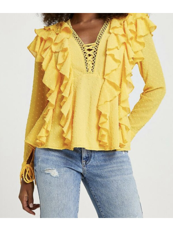 BLUZA GALBENA DIN VOAL