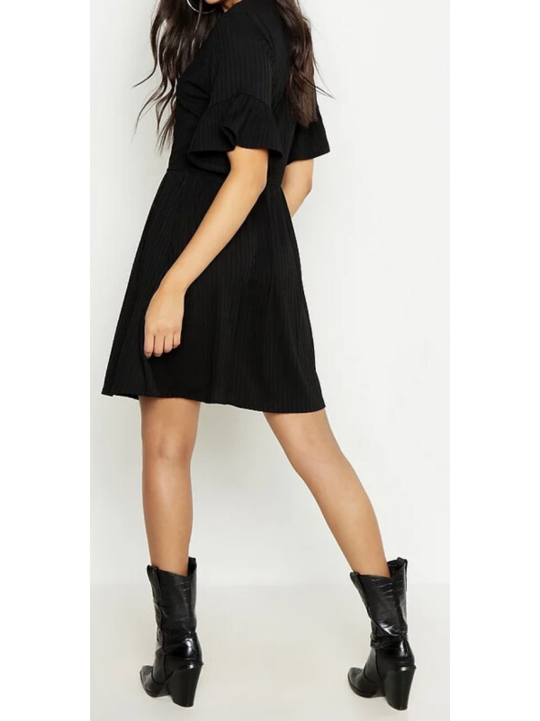 Rochie smock cu mâneci volante înalte Boohoo