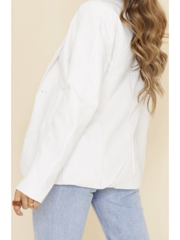 BLAZER ALB CU TIV CURBA DIN ECOPIELE