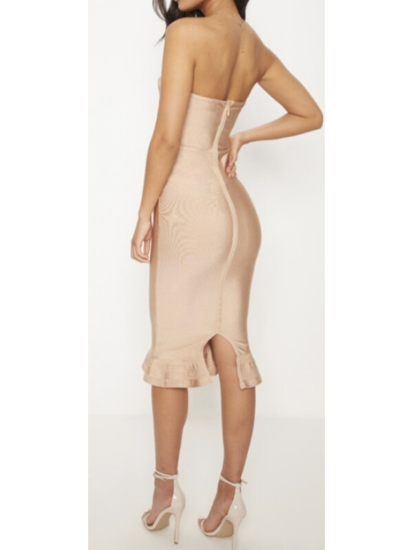 ROCHIE MIDI BANDAGE CU TIV CAMEL