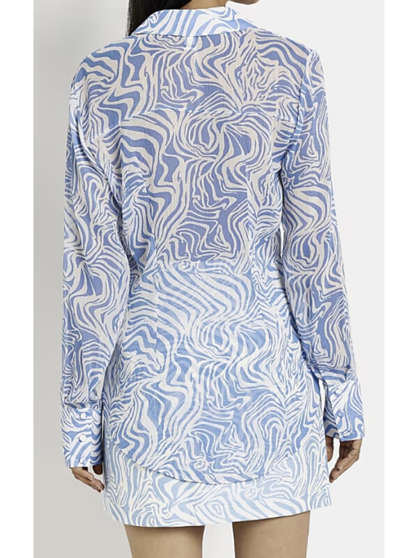 CĂMAȘĂ CU IMPRIMEU ALBASTRU