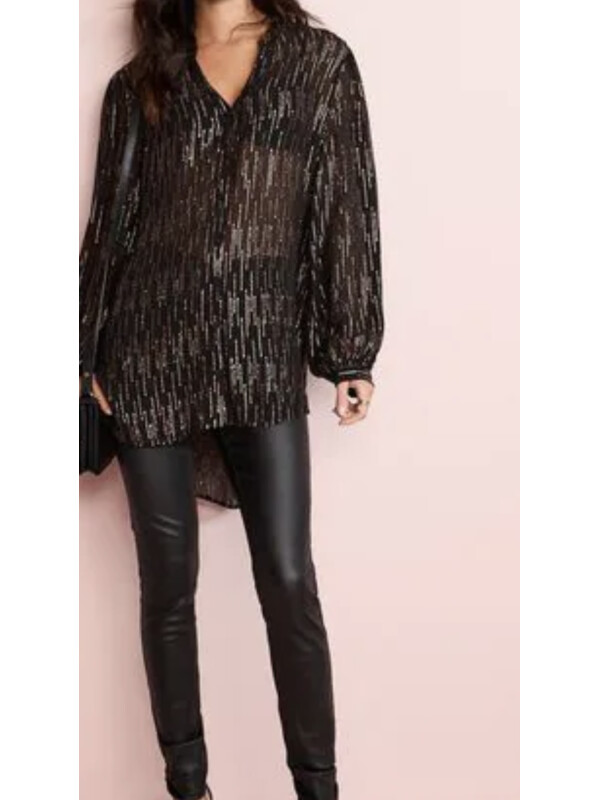 CĂMAȘĂ NEAGRĂ CU LINII MULTICOLOR NEXT