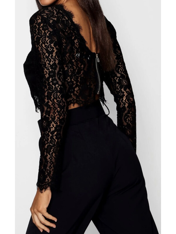 Crop top din dantelă premium