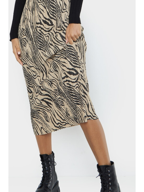 FUSTA MIDI CU IMPRIMEURI ZEBRĂ 