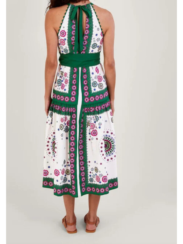 Rochie midi cu imprimeu verde