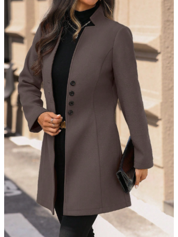 Jachetă casual pentru femei,  cu guler înalt, croită, tip vacanță