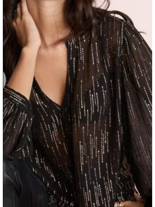 CĂMAȘĂ NEAGRĂ CU LINII MULTICOLOR NEXT