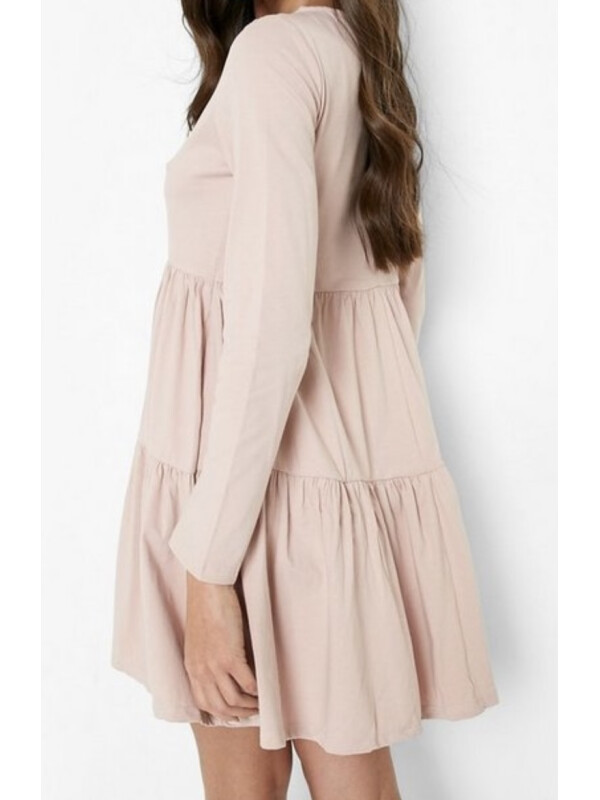 Rochie smock cu maneca lunga Boohoo