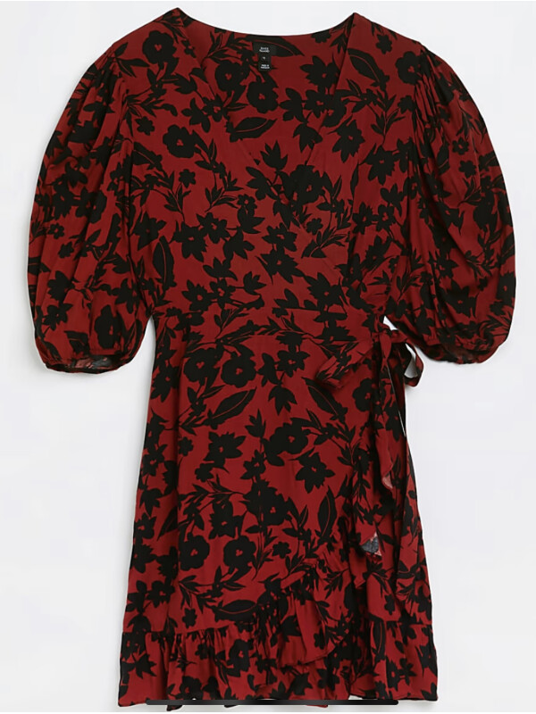 ROCHIE SCURTA CU FLORI NEGRE