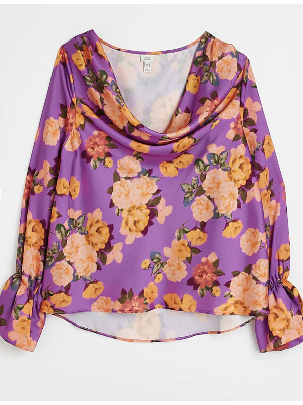 BLUZA DIN SATIN FLORAL