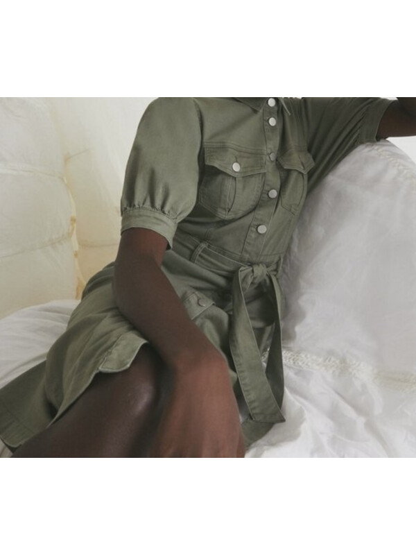 Rochie denim cu centură utilitar Warehouse