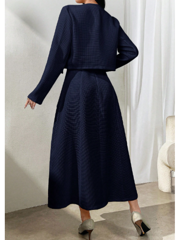 Jachetă și rochie în față cu nasturi 2 PIESE