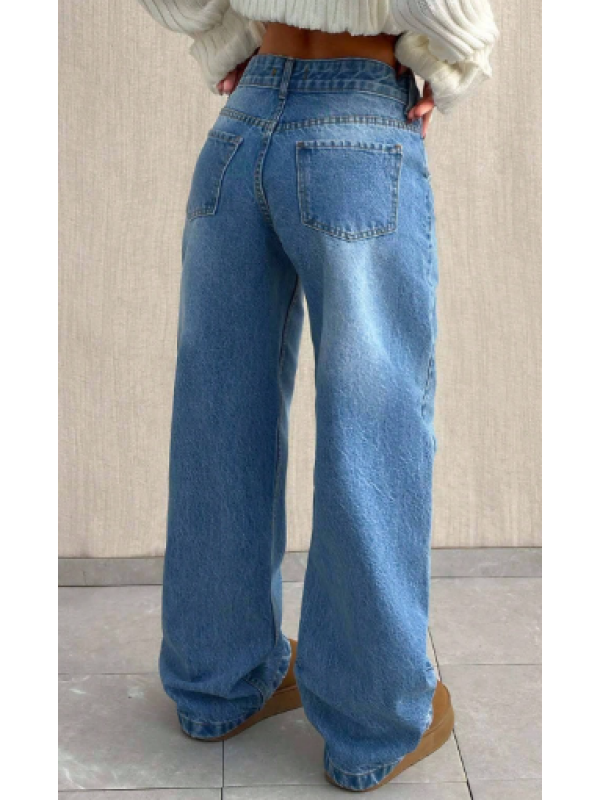 Blugi, talie joasa, largi
