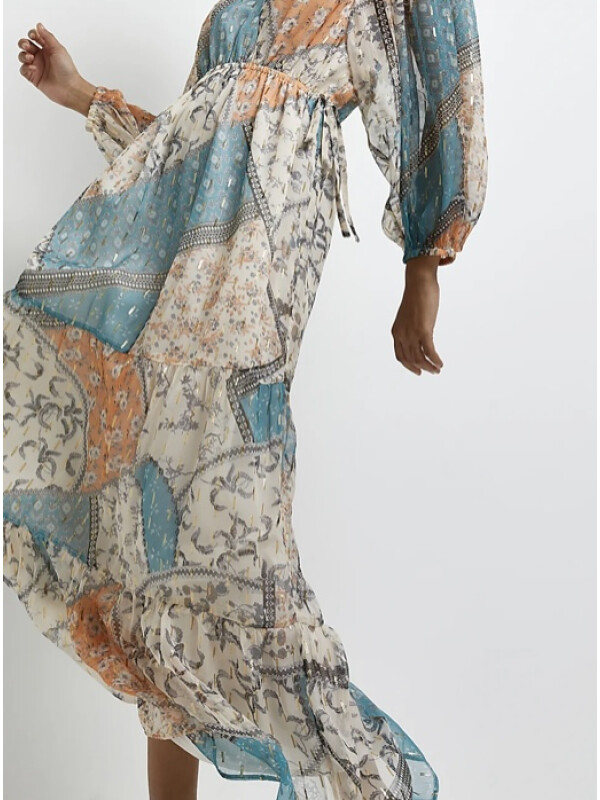 ROCHIE MAXI SMOCK ALBASTRU