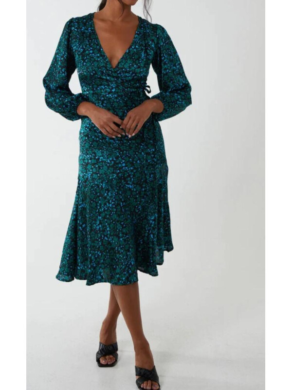 ROCHIE MIDI DIN SATIN CU DECOLTEU