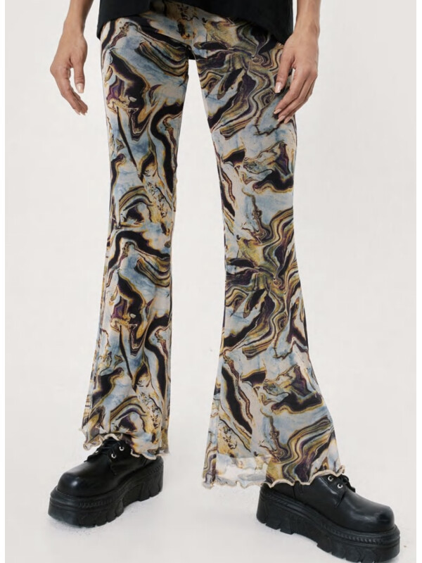 PANTALONI DIN PLASĂ CU IMPRIMEU MARMURĂ