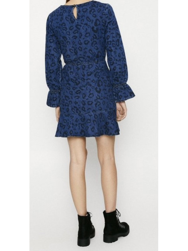 Rochie denim leopard