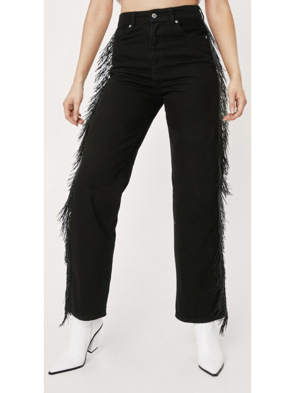 Blugi cu franjuri Nasty Gal