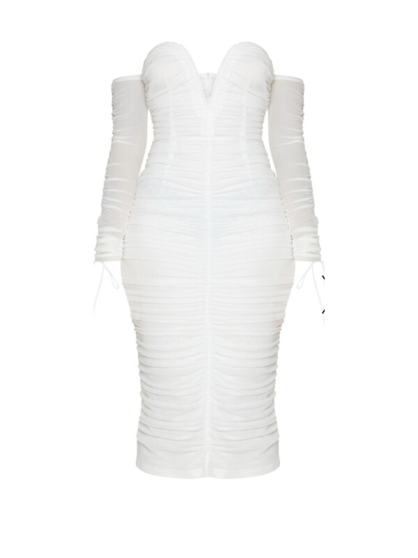 ROCHIE MIDI BARDOT ALBA CU PLASĂ