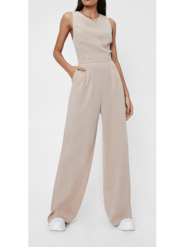 Salopetă încrucișată cu picior lat decupat 