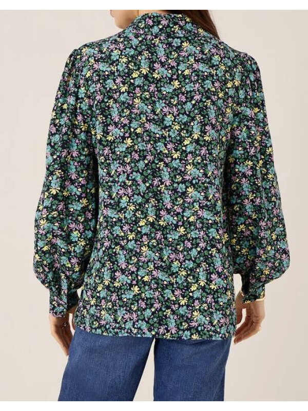 Bluză Ditsy Floral Print Collar