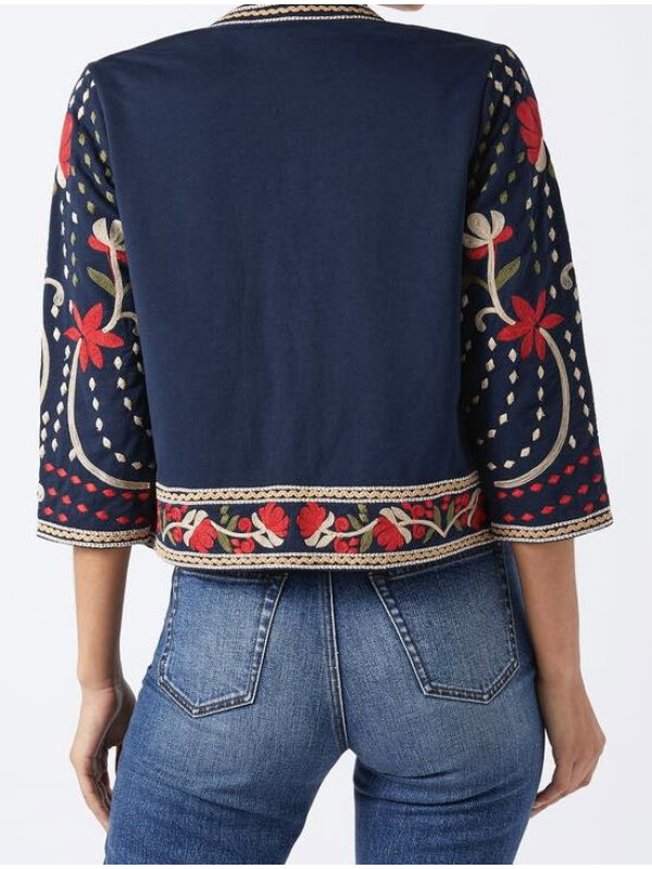 Jachetă brodată Thalia-Bleumarin-38