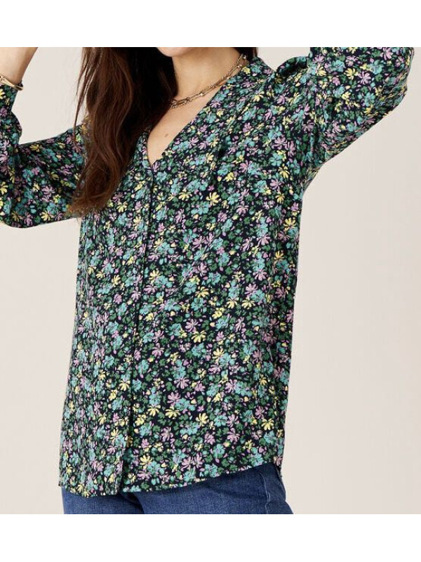 Bluză Ditsy Floral Print Collar