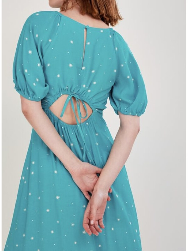 Rochie Sami cu imprimeu cu puncte-Albastru-38