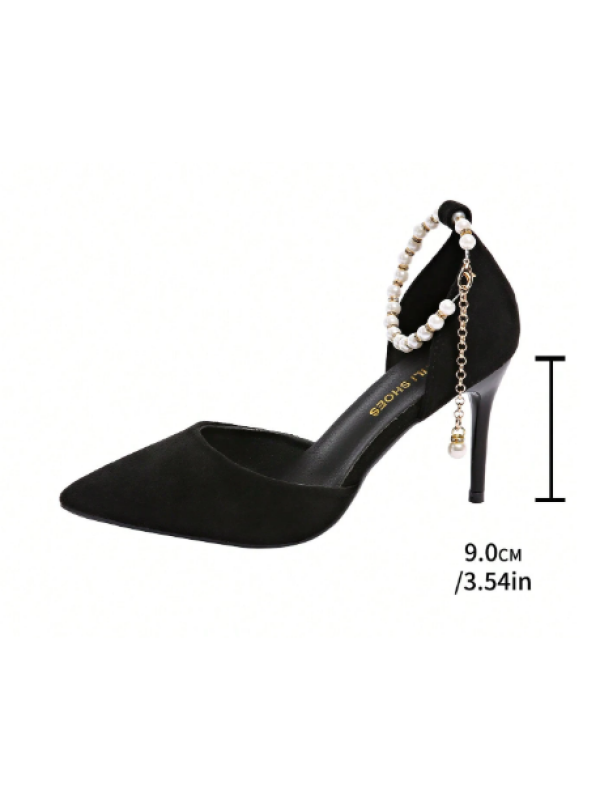 Pantofi negri din catifea