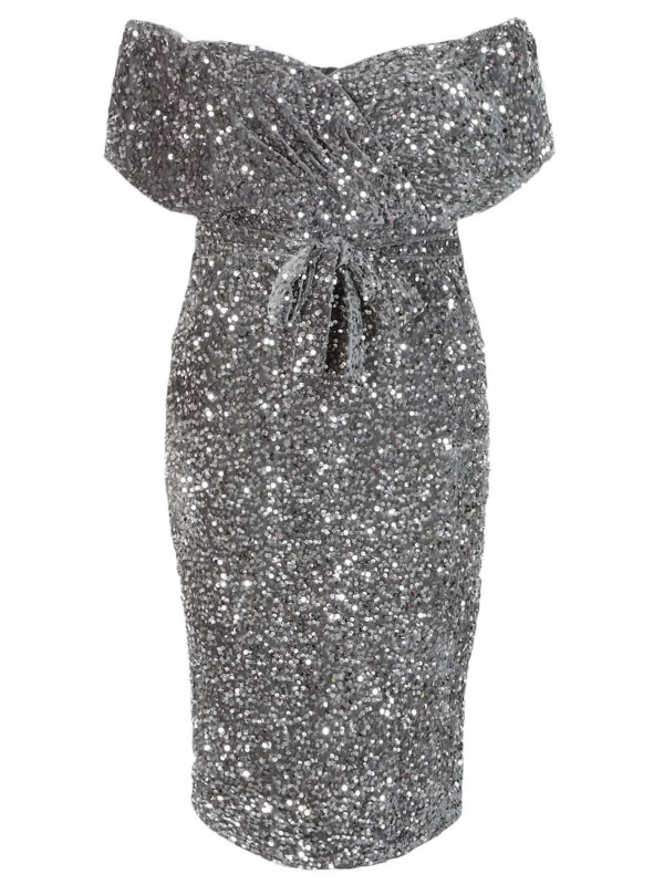 Plus rochie midi cu paiete 