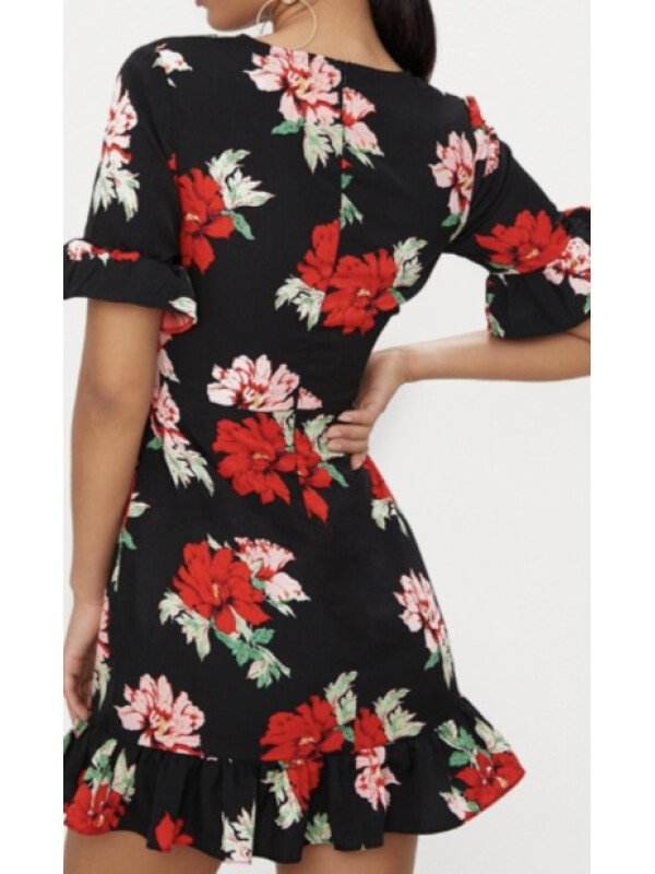 ROCHIE SWING FLORALA CORSET NEAGRA