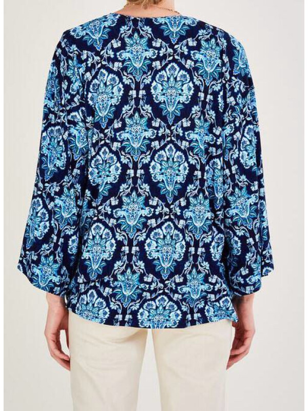 Kimono imprimat albastru-Albastru-M