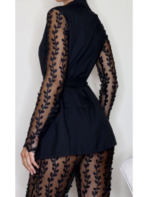 SACOU ȚESUT NEGRU DIN DANTELĂ S940