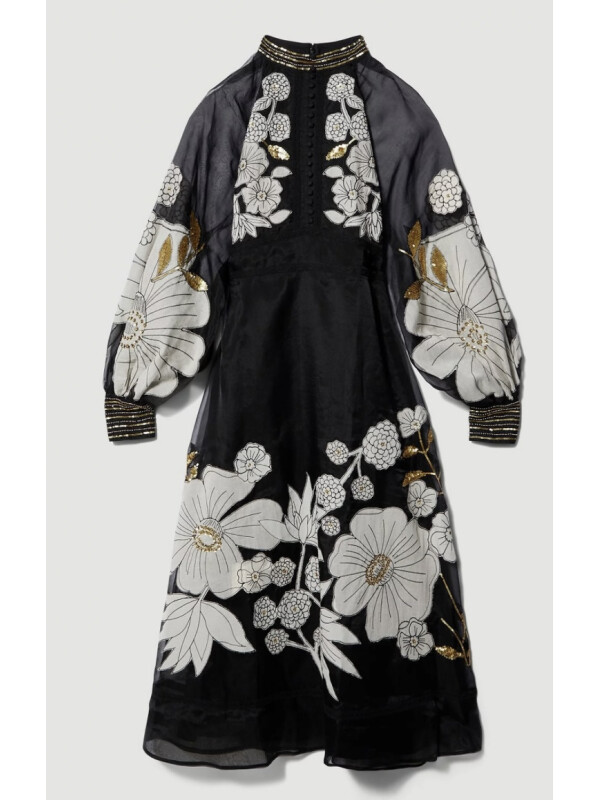 ROCHIE MIDI CREM CU BRODERIE 