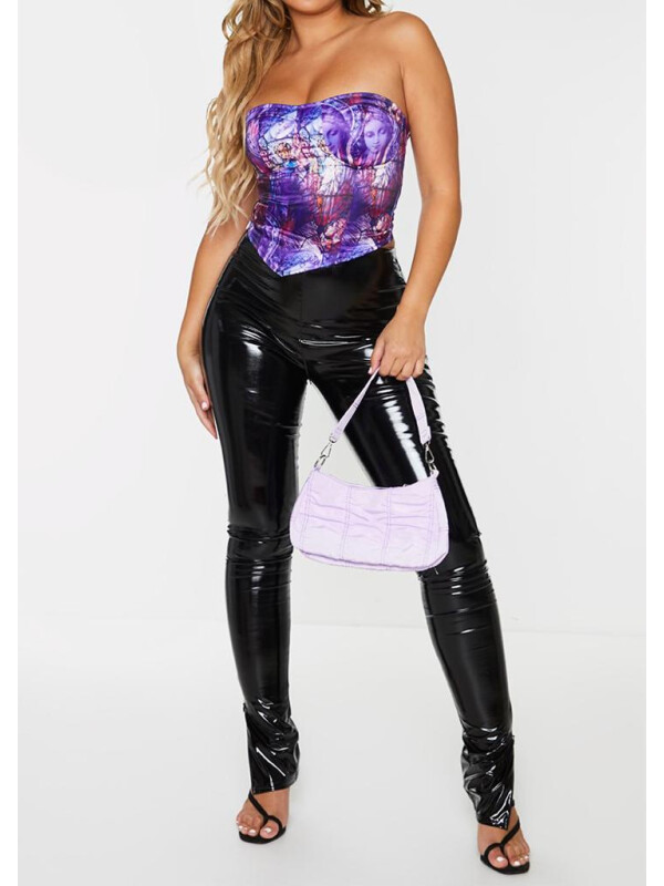 TOP CU ASPECT SATINAT VIOLET