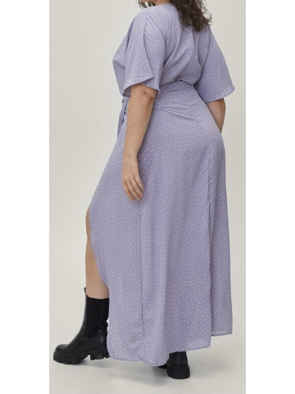 Rochie de mărime mare cu micropunct cu tiv despicat Nasty Gal 