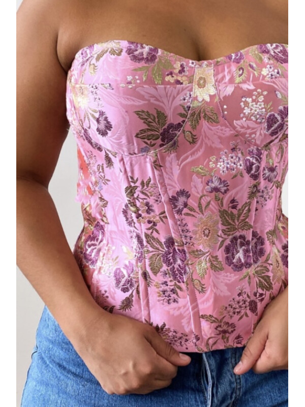 PLUS CORSET ROZ SATIN 