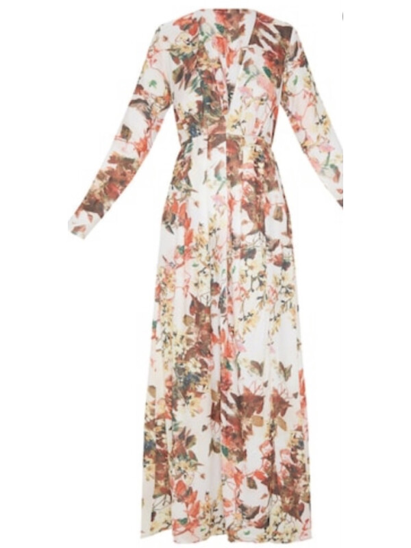 Rochie lunga cu imprimeuri florale PLT 