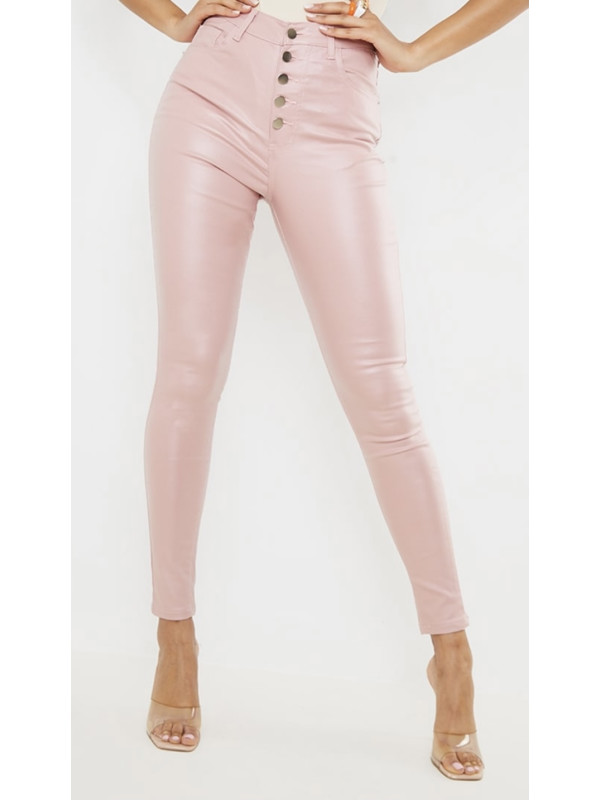 Pantaloni SKINNY CU 5 BUZUARE, DETALII ROZ