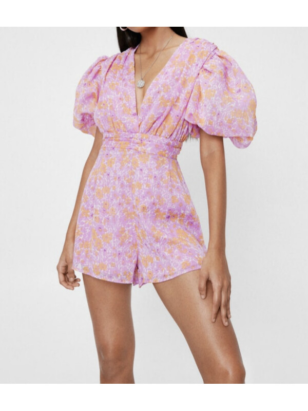 SALOPETA FLORALĂ CU DECOLTEU IN V 