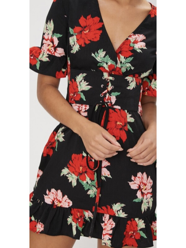 ROCHIE SWING FLORALA CORSET NEAGRA