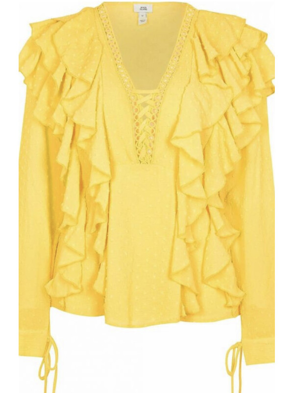 BLUZA GALBENA DIN VOAL