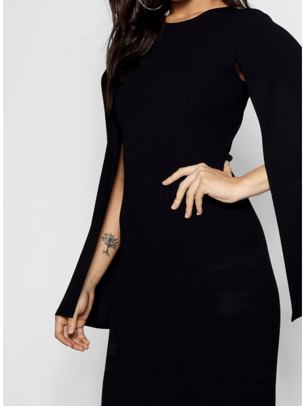 ROCHIE MIDI CU MANECI TIP  PELERINA 