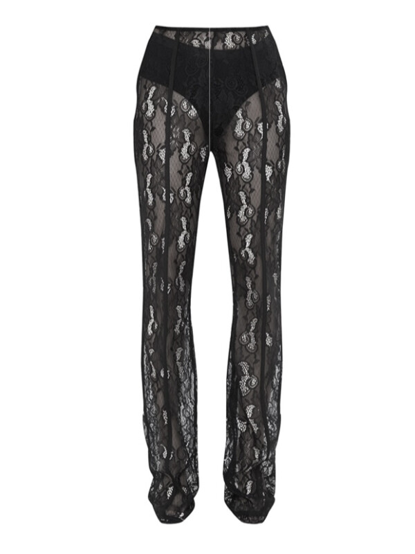 PANTALONI EVAZAȚI DIN  DANTELĂ