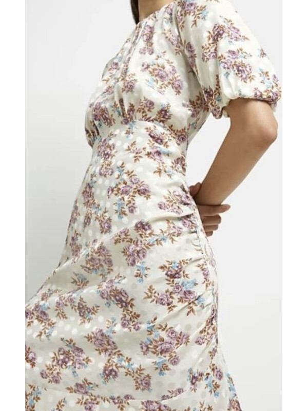 ROCHIE MIDI ASIMETRICĂ IMPRIMEU FLORAL 