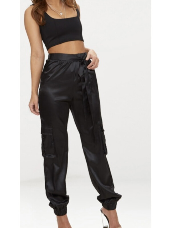 PANTALONI CARGO DE SATIN