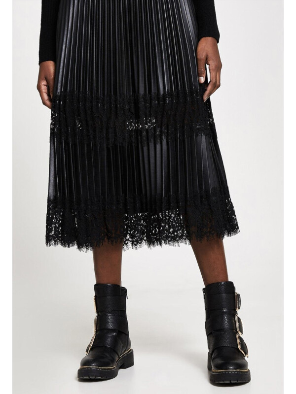 FUSTA PLISATA CU DANTELA