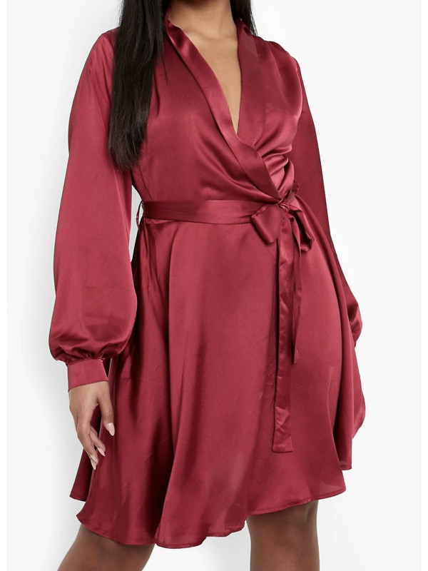 PLUS ROCHIE  SKATER WRAP DIN SATIN    
