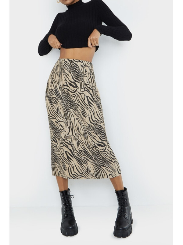 FUSTA MIDI CU IMPRIMEURI ZEBRĂ 